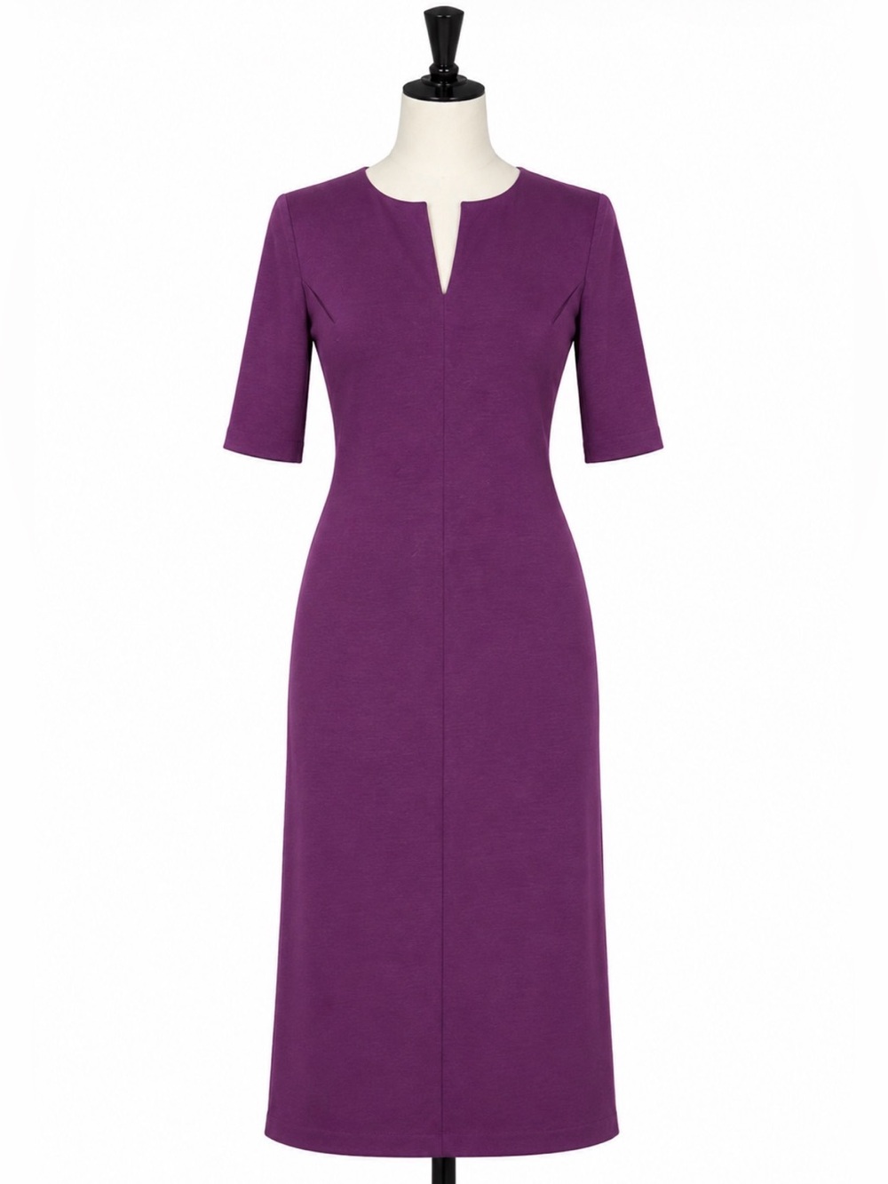Diane von Furstenberg Purple Wool Blend Sheath Midi Dress Size 4 Career Midi